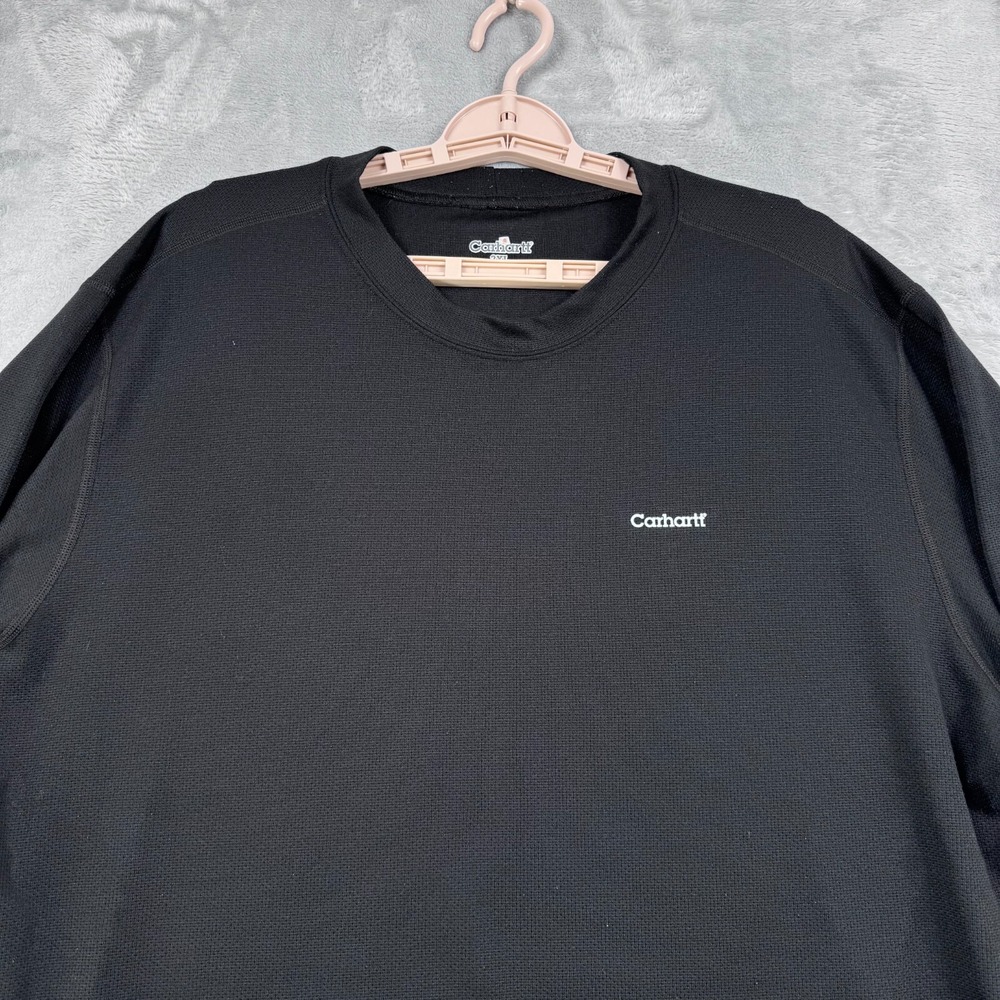 Carhartt Shirt Men 2XL Black Long Sleeve Polyester Performance Workwear